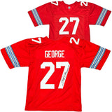 Eddie George Ohio State Signed Red Football Jersey Heisman 1995 BAS