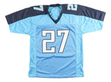 Eddie George Tennessee Signed Light Blue Football Jersey BAS