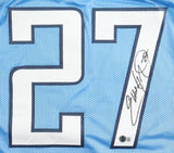 Eddie George Tennessee Signed Light Blue Football Jersey BAS