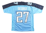 Eddie George Tennessee Signed Light Blue Football Jersey BAS