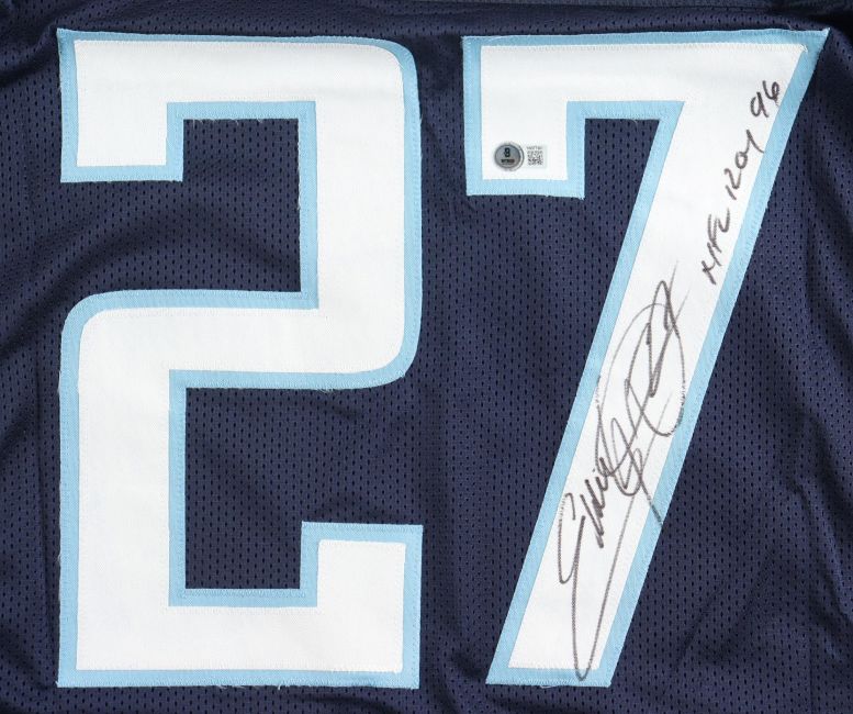 Eddie George Tennessee Signed Navy Blue Football Jersey NFL ROY 96 BAS
