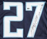 Eddie George Tennessee Signed Navy Blue Football Jersey NFL ROY 96 BAS