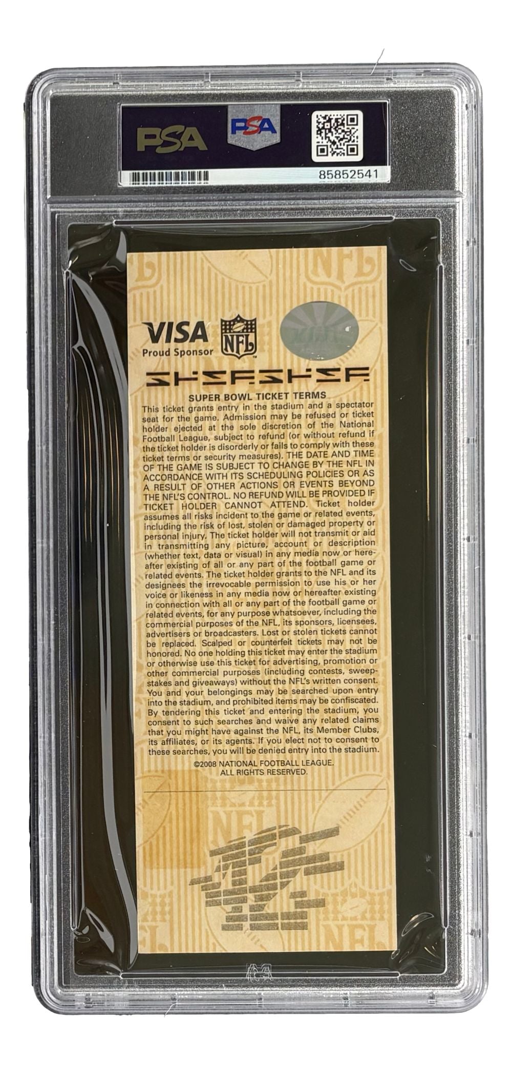 Eli Manning New York Giants Signed Super Bowl XLII Ticket PSA/DNA Auto 10