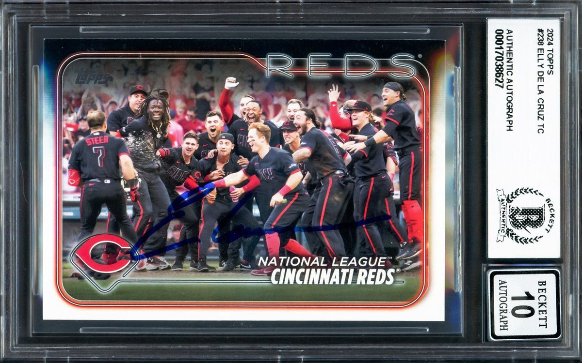 Elly De La Cruz Signed 2024 Topps #238 Cincinnati Reds Rookie Card BAS Auto 10