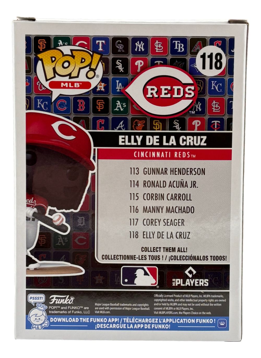 Elly De La Cruz Signed Cincinnati Reds Funko Pop #118 BAS