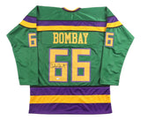 Emilio Estevez Mighty Ducks Signed Green Bombay Hockey Jersey JSA QR Holo