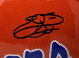 A stylized black autograph appears on the shiny orange Florida Gators Full Size Speed Replica Helmet, partially over a blue and white graphic. Emmitt Smith's signature is authenticated by Prova Hologram. Brand: Sports Integrity.