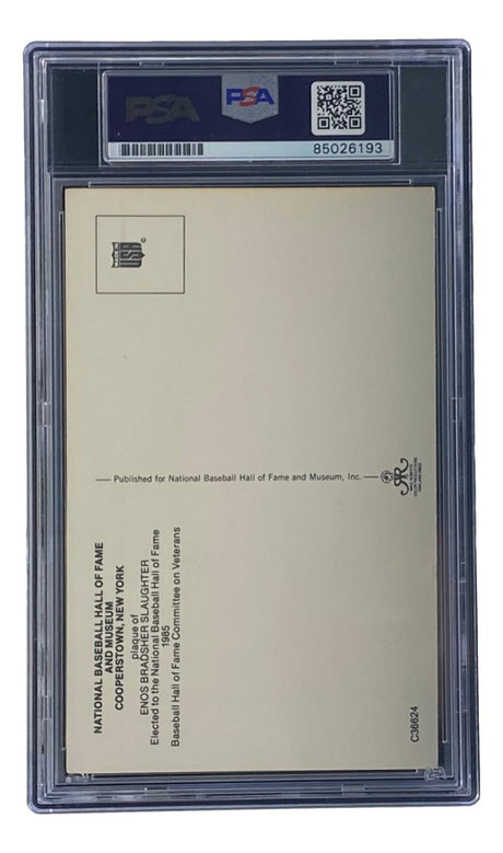 Enos Slaughter Signed 4x6 St Louis Cardinals HOF Plaque Card PSA/DNA 85026193 - Sports Integrity