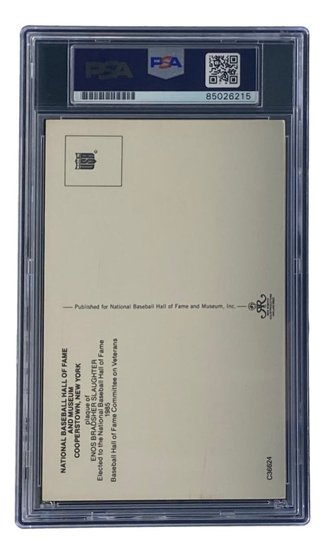 Enos Slaughter Signed 4x6 St Louis Cardinals HOF Plaque Card PSA/DNA 850262832 - Sports Integrity