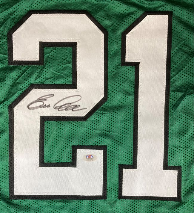 Eric Allen Philadelphia Signed Green Football Jersey PSA/DNA