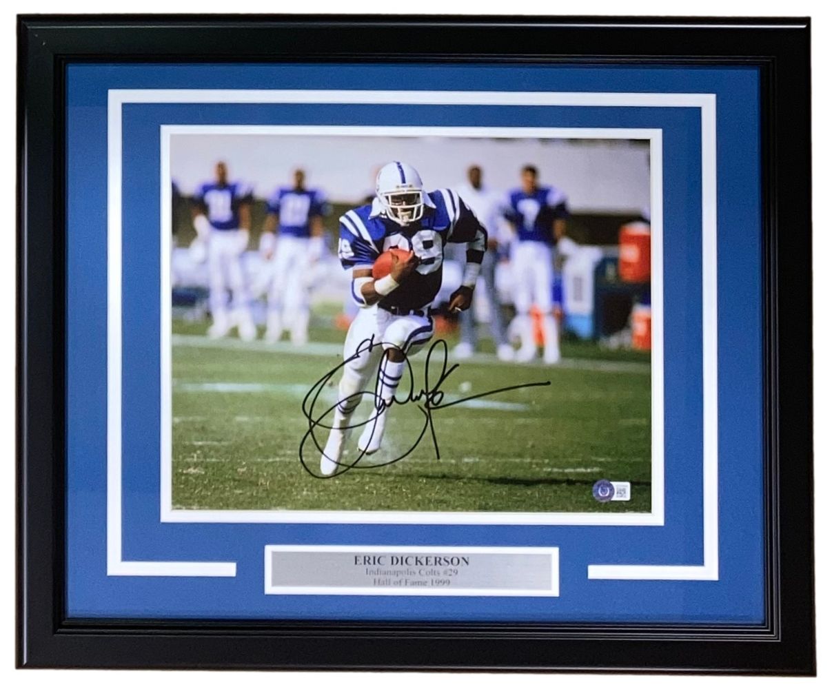 Eric Dickerson Signed Framed 11x14 Indianapolis Colts Photo BAS