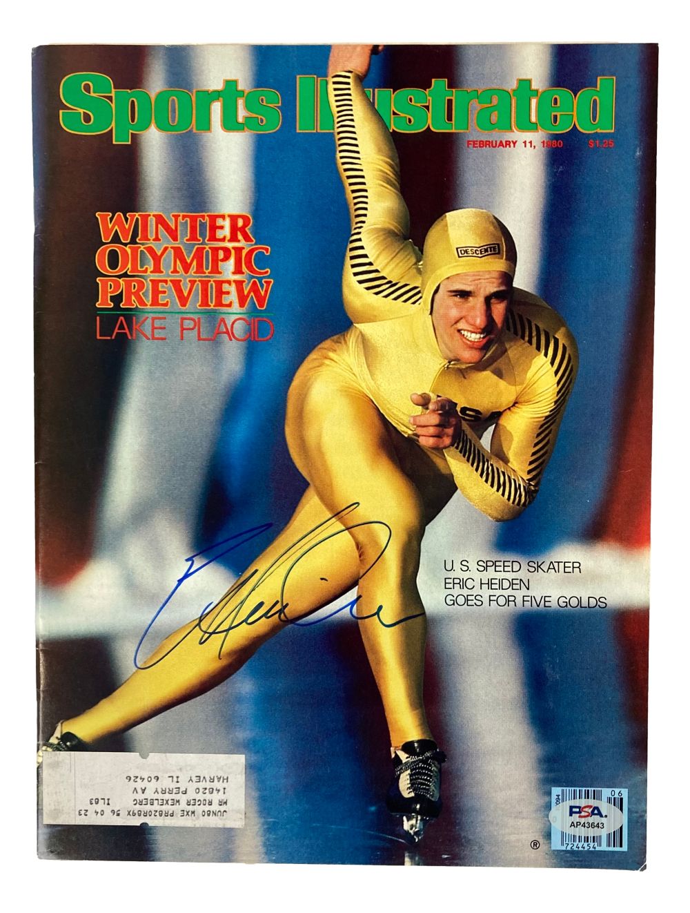 Eric Heiden Signed Sports Illustrated Magazine Feb 11 1980 PSA/DNA