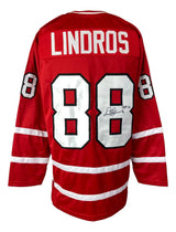 Eric Lindros Canada Signed Red Hockey Jersey HOF 16 Inscribed JSA ITP