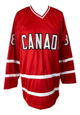 Eric Lindros Canada Signed Red Hockey Jersey HOF 16 Inscribed JSA ITP