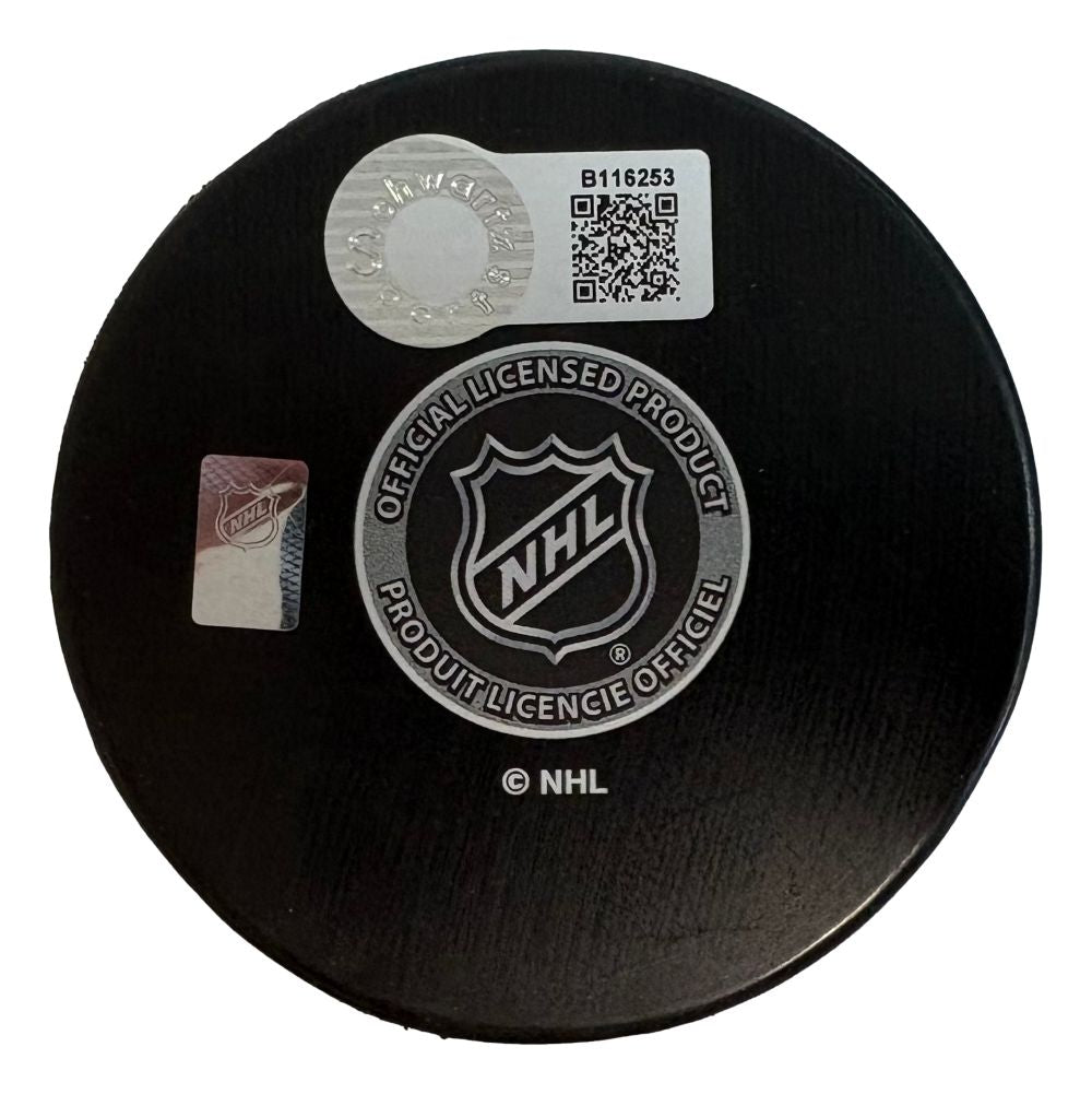 Eric Lindros Signed Philadelphia Flyers Logo Puck Schwartz