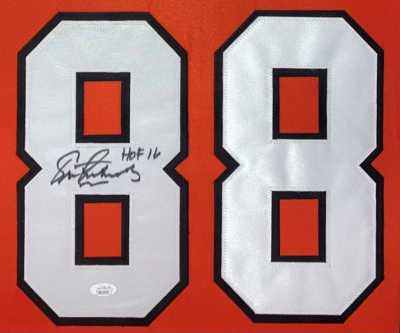 Eric Lindros Philadelphia Signed Framed Orange Hockey Jersey HOF 16 JSA ITP