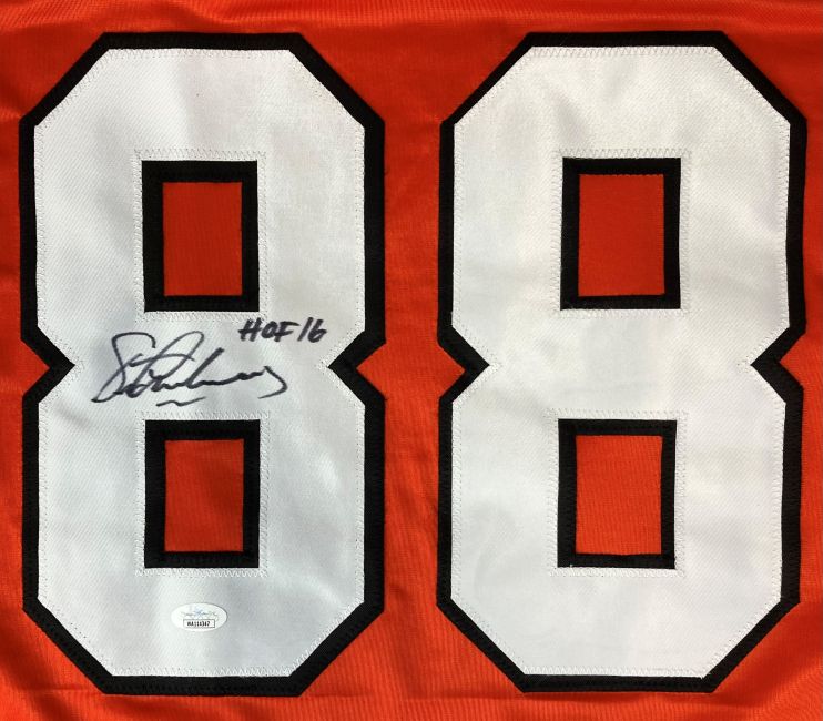 Eric Lindros Philadelphia Signed Orange Hockey Jersey HOF 16 Inscribed JSA ITP