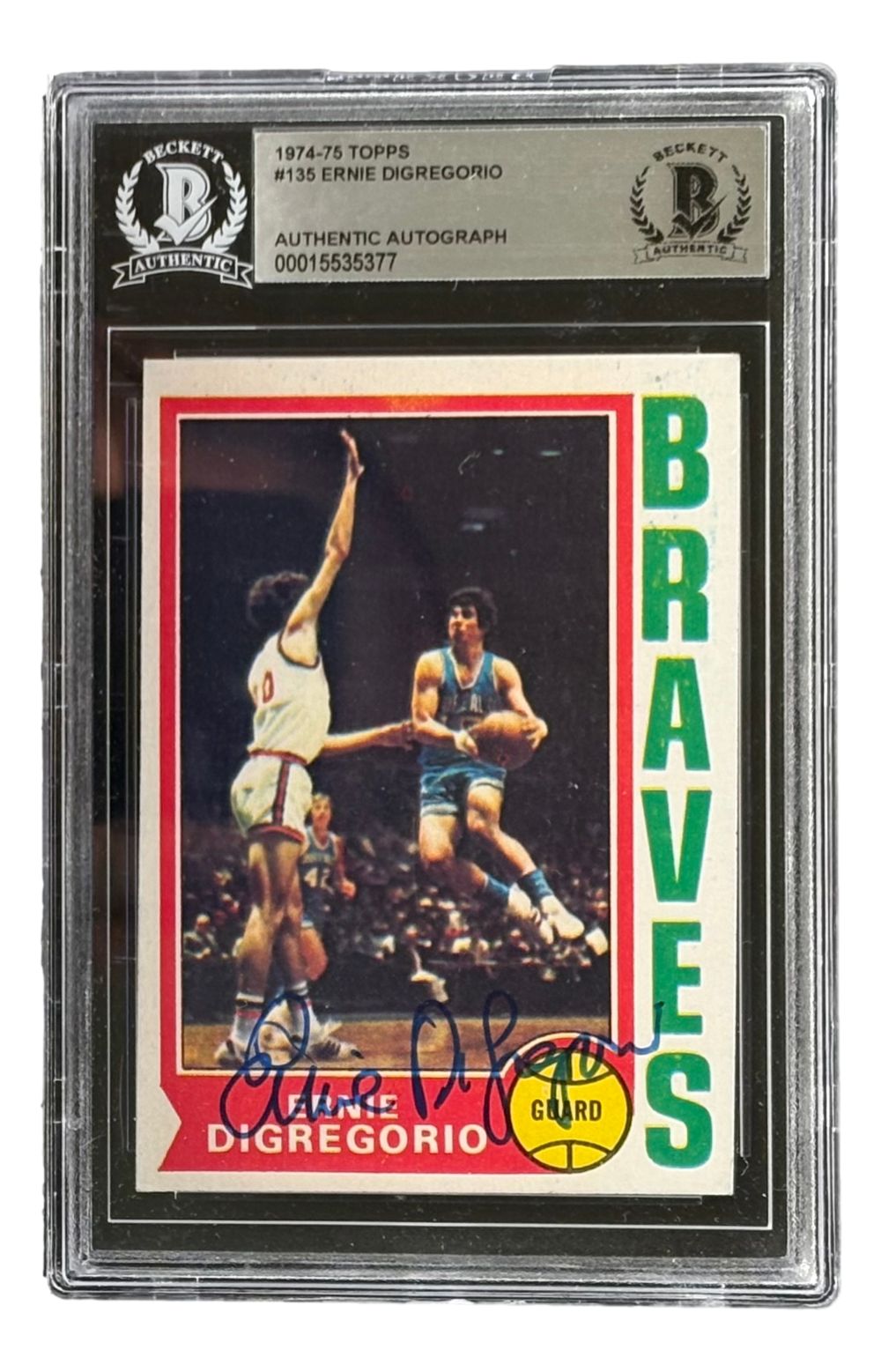 Ernie DiGregorio Signed 1974/75 Topps #135 Buffalo Braves Trading Card BAS