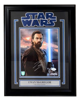 Sports Integrity Ewan McGregor Signed Framed 8x10 Star Wars Obi-Wan Kenobi photo (JSA), featuring his signature and character label beneath the image.