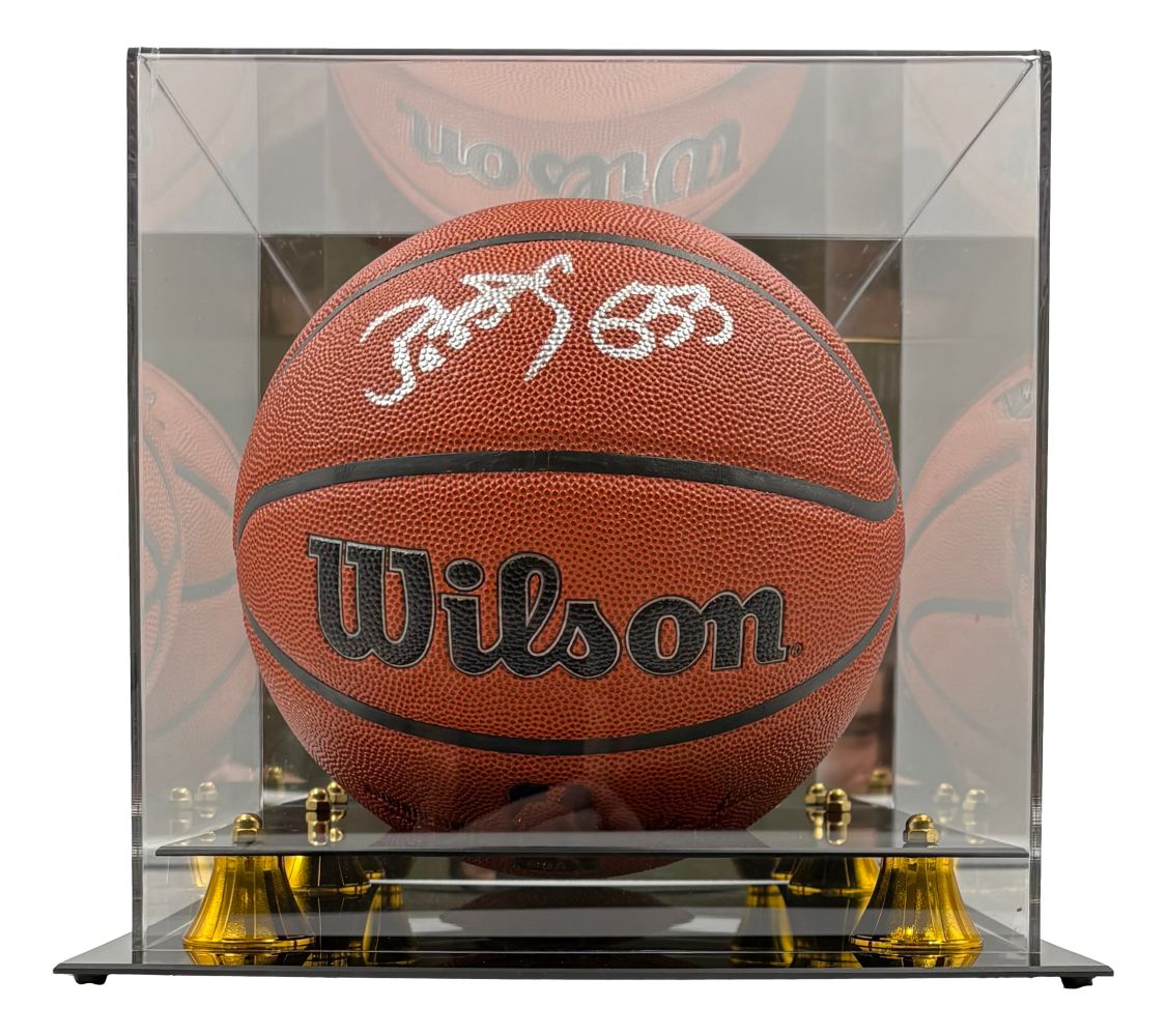 Patrick Ewing New York Knicks Signed NBA Wilson I/O Basketball BAS w/ Case