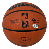 Patrick Ewing New York Knicks Signed NBA Wilson I/O Basketball BAS w/ Case