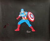 Dietrich O. Smith Signed 20x24 Original Hand Drawn Captain America Sketch Canvas