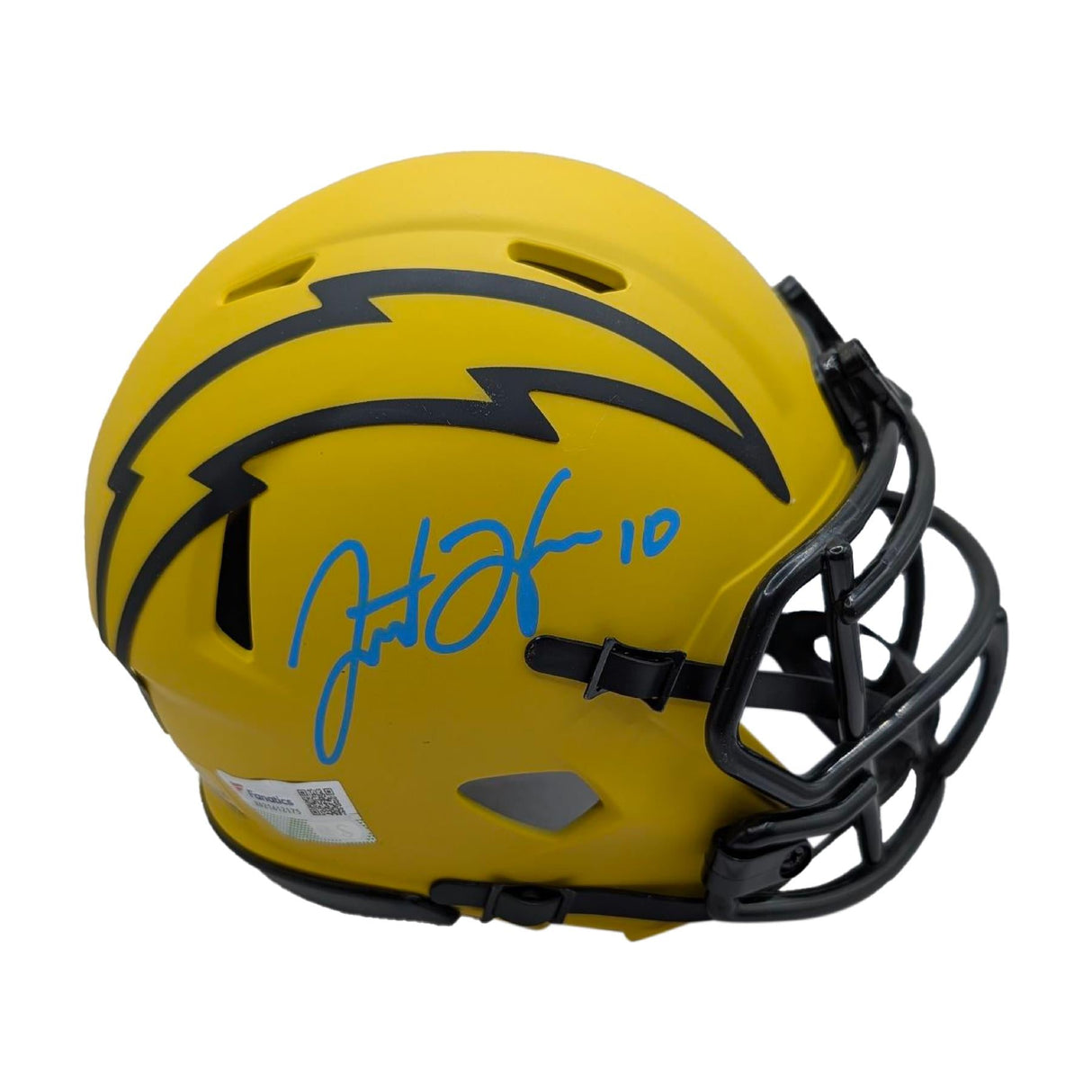 Justin Herbert Autographed Chargers Rave Mini Helmet - FAN