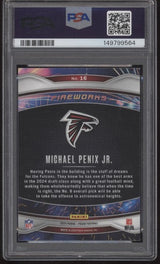 2024 Panini Prizm Michael Penix Jr Fireworks RC #16 Red Ink Auto PSA AUTHENTIC