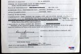 Lorne Greene Bonanza Signed Macy's Thanksgiving Day Parade Contract PSA #C68129