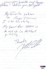 Phillies Jonathan Papelbon Signed 6X9 Minor League Letter PSA/DNA #F89975