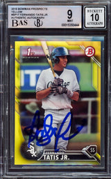 Fernando Tatis Jr Signed 2016 Bowman Prospects #BP17 Rookie Card BAS 9 Auto 10