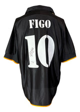 Luis Figo Signed Real Madrid Black Adidas Soccer Jersey BAS