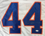 Floyd Little Denver Signed White Football Jersey HOF 10 JSA Hologram