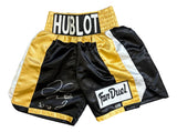 Floyd Mayweather Jr Signed Black Hublot Boxing Trunks 50-0 Inscribed BAS