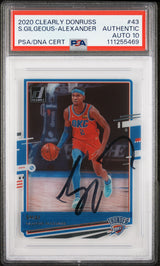 Shai Gilgeous-Alexander Signed 2020 Clearly Donruss #43 Card Auto 10 PSA Slabbed