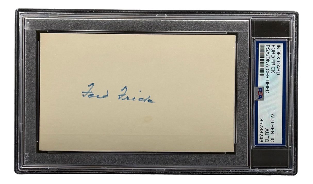 Commissioner Ford Frick Signed Index Card PSA/DNA