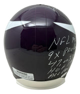 Fran Tarkenton Signed Vikings Full Size Replica Helmet w/ Stats Insc JSA Holo