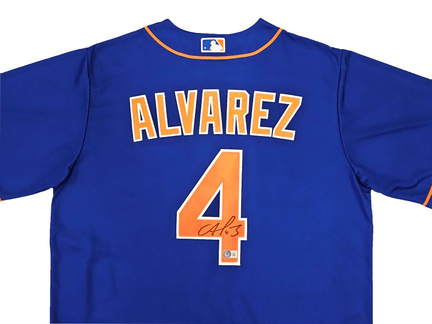 Francisco Alvarez Signed New York Mets Nike Replica Baseball Jersey BAS
