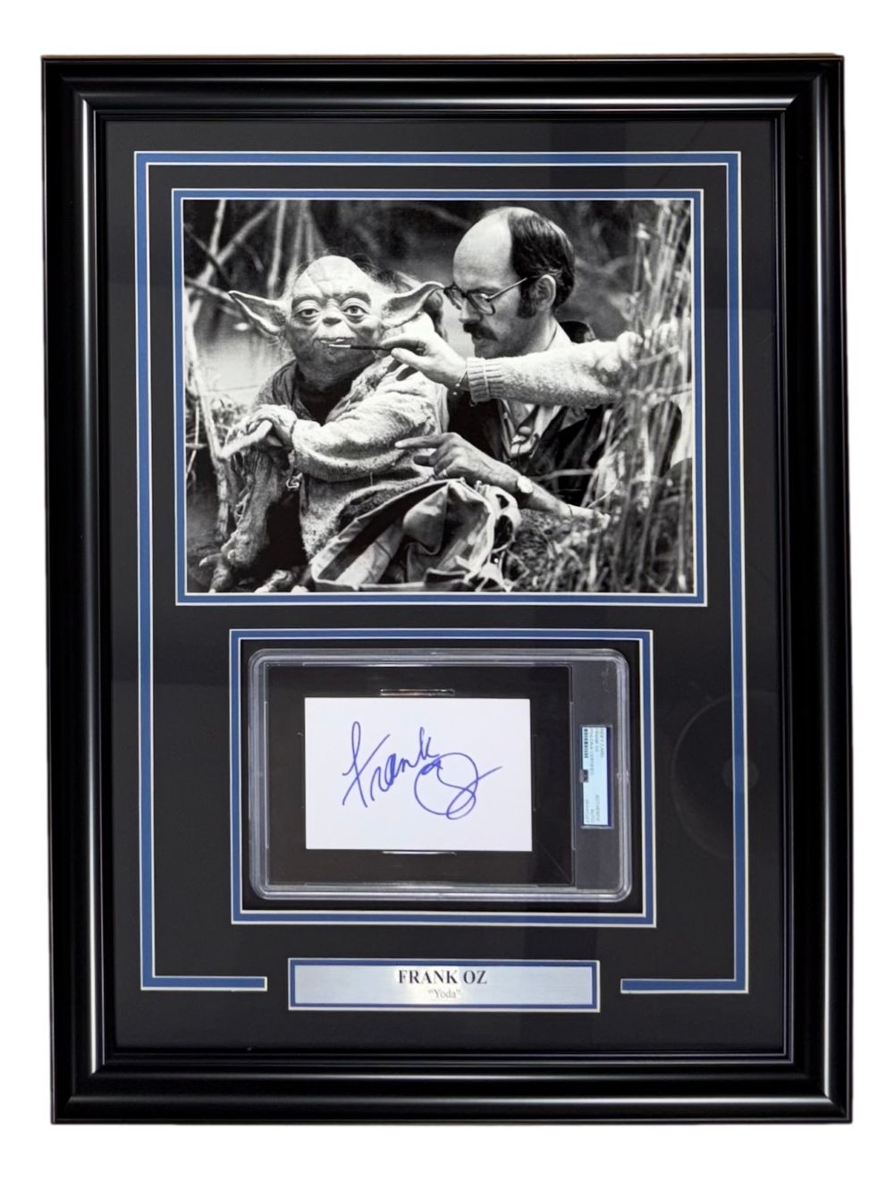Frank Oz Star Wars Yoda Signed Framed Slabbed Index Card PSA