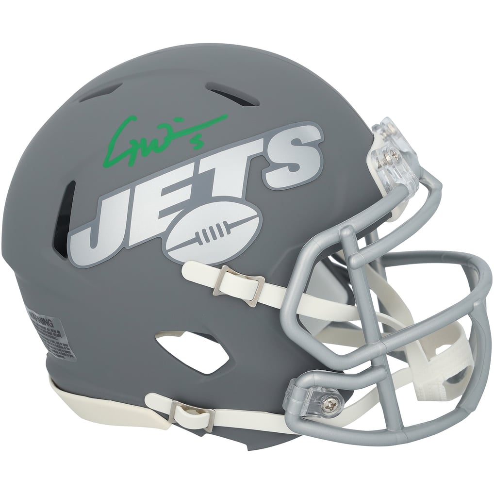 Garrett Wilson Autographed New York Jets SLATE Speed MIni Helmet Fanatics