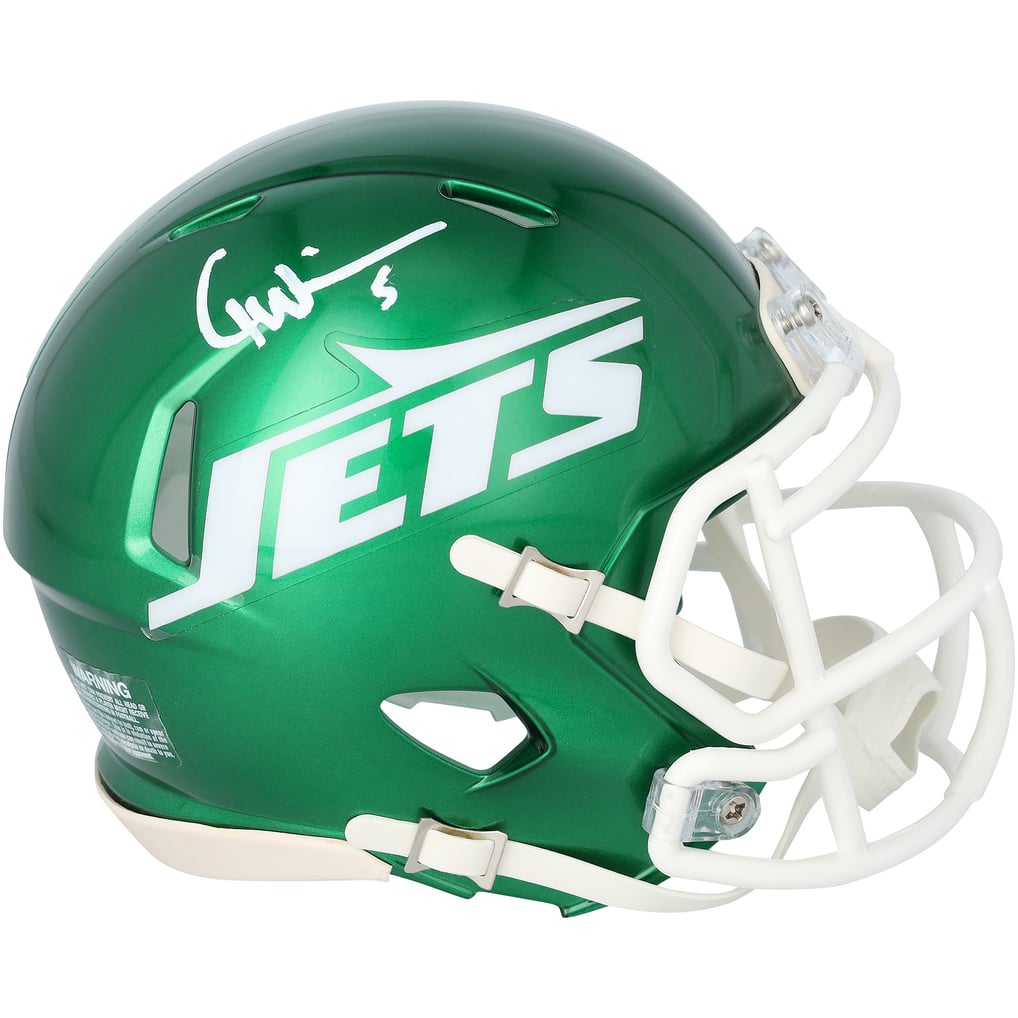 Garrett Wilson Autographed (In White) New York Jets 2024 Speed Mini Helmet Fanatics