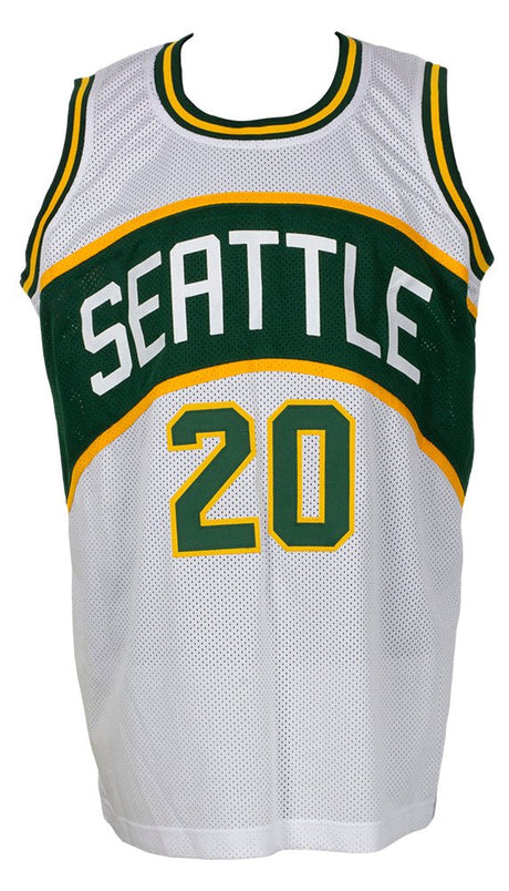 Gary Payton Seattle Signed White Basketball Jersey BAS ITP - Sports Integrity