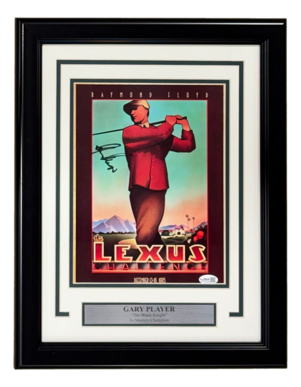 Gary Player Signed Framed 8x10 1995 Lexus Challenge Pamphlet JSA QR