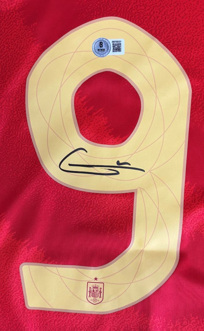 Gavi Spain Signed Red Soccer Jersey BAS