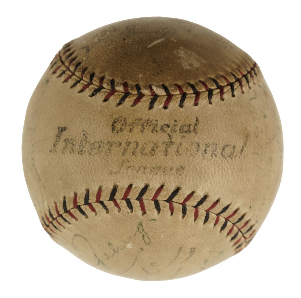 Lou Gehrig 1928 New York Yankees Team Signed Official NL Baseball JSA