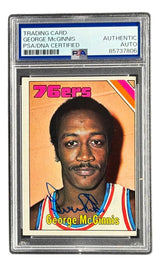 George McGinnis Signed 1975 Topps #184 76ers Trading Card PSA/DNA