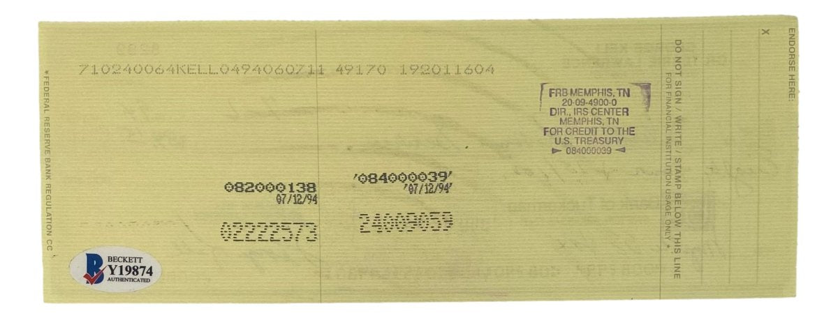 George Kell Detroit Tigers Signed Bank Check #8299 BAS - Sports Integrity