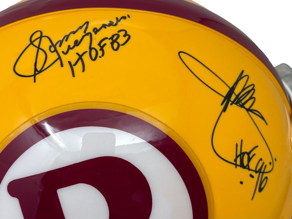 Joe Gibbs Sonny Jurgenson Signed Redskins FS Authentic Helmet HOF Insc JSA Holo