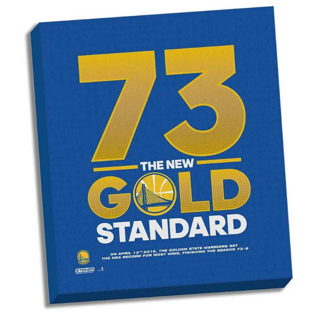 Golden State Warriors 73 Gold Standard Stretched 22x26 Canvas