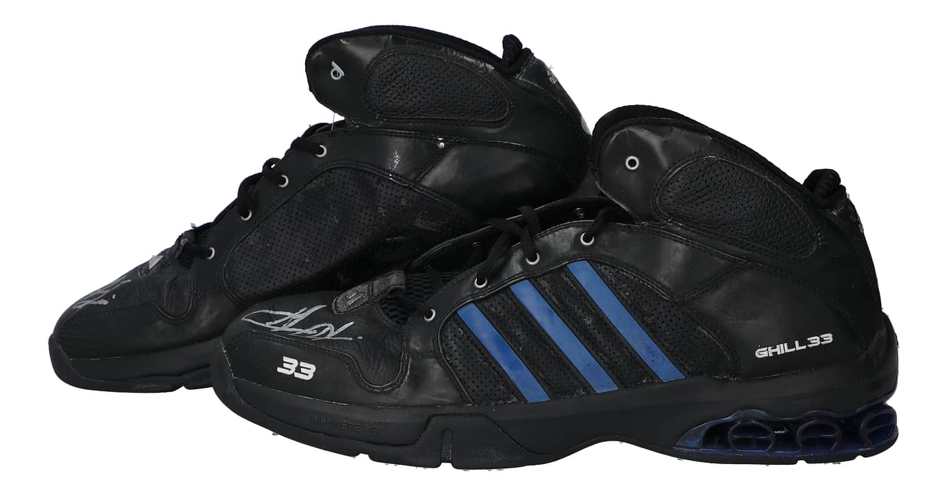 Grant Hill Signed Game Used Orlando Magic 2006 Adidas Sneakers PSA+Mears